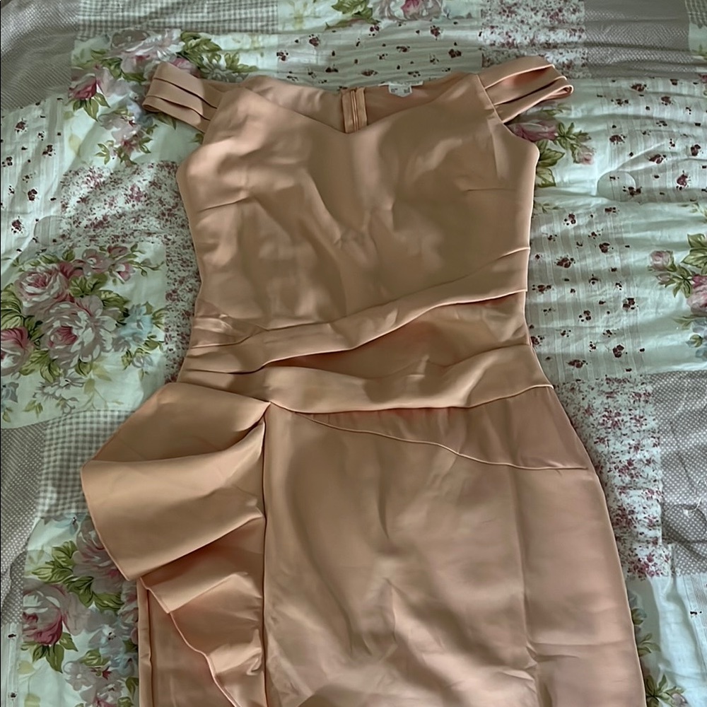 Elegant Peach Off-Shoulder Dress
